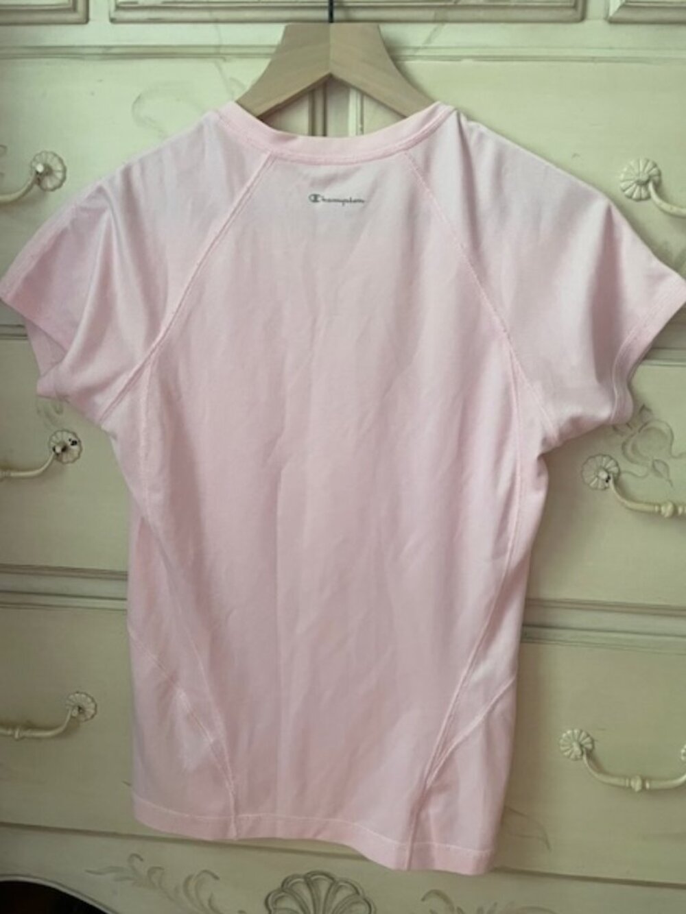 Champion Light Pink Short Sleeved Women's Athletic Shirt- size petite/small - Picture 2 of 4